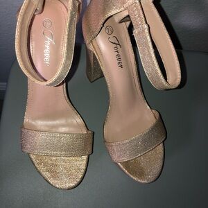 Women's Gold Heeled Sandals